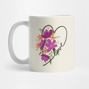 Floral Heart Love Letters for Flower Lovers Mug